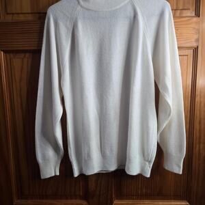 Vintage Designers Originals Large Ivory Zip Back Knit Womens Sweater Size Medium